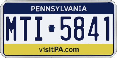 PA license plate MTI5841