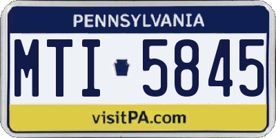 PA license plate MTI5845