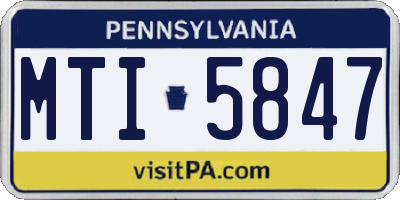 PA license plate MTI5847