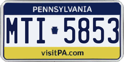 PA license plate MTI5853