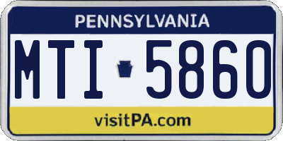 PA license plate MTI5860
