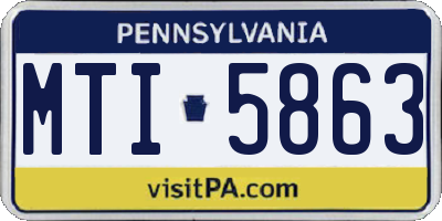 PA license plate MTI5863