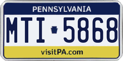 PA license plate MTI5868