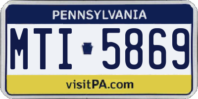 PA license plate MTI5869