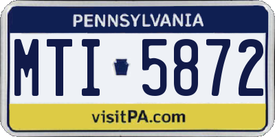 PA license plate MTI5872