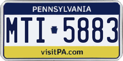 PA license plate MTI5883