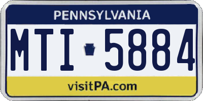 PA license plate MTI5884