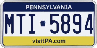 PA license plate MTI5894