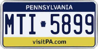PA license plate MTI5899