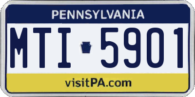 PA license plate MTI5901