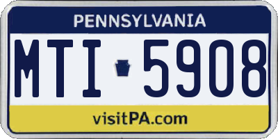 PA license plate MTI5908