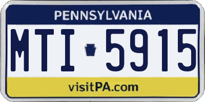 PA license plate MTI5915