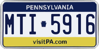 PA license plate MTI5916