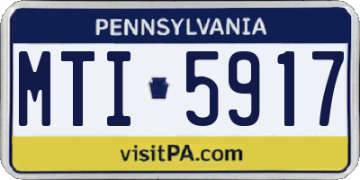 PA license plate MTI5917