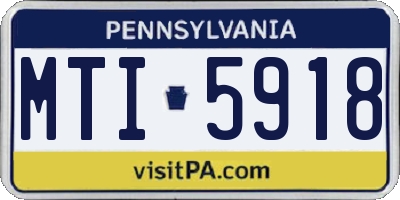 PA license plate MTI5918