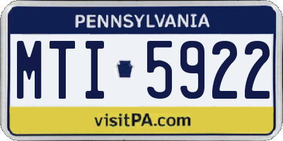 PA license plate MTI5922