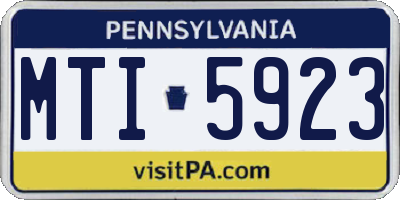 PA license plate MTI5923