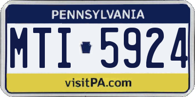PA license plate MTI5924