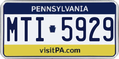 PA license plate MTI5929