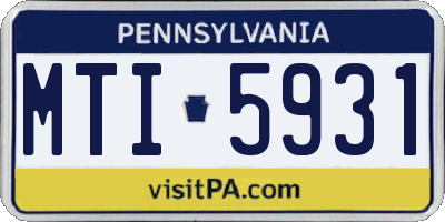 PA license plate MTI5931