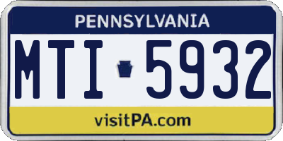 PA license plate MTI5932