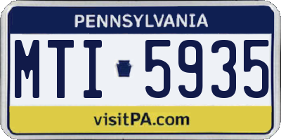 PA license plate MTI5935