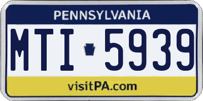 PA license plate MTI5939