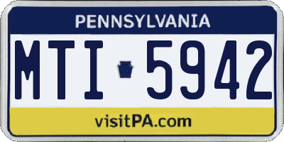PA license plate MTI5942