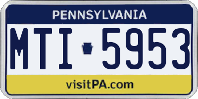 PA license plate MTI5953