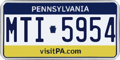 PA license plate MTI5954