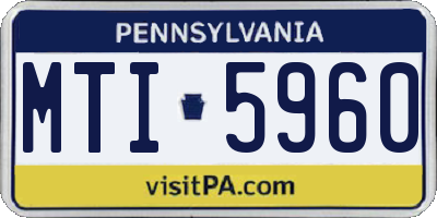 PA license plate MTI5960