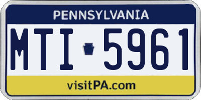 PA license plate MTI5961
