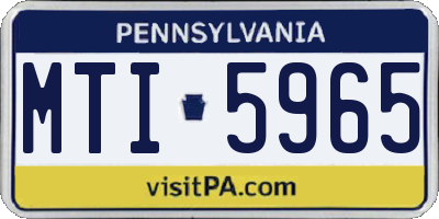 PA license plate MTI5965