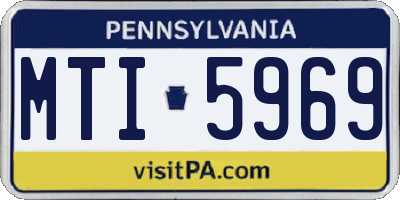 PA license plate MTI5969