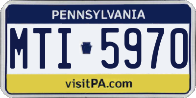 PA license plate MTI5970