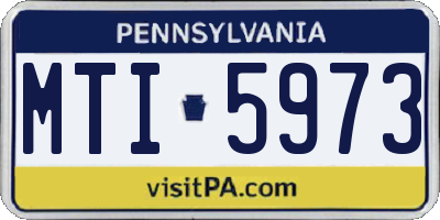 PA license plate MTI5973