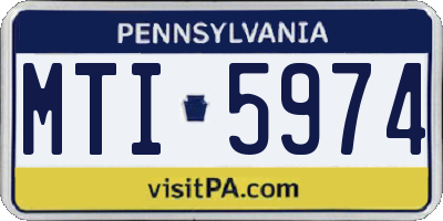 PA license plate MTI5974