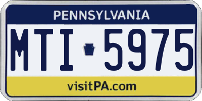 PA license plate MTI5975