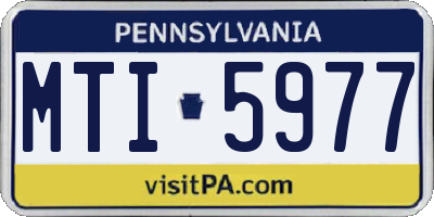 PA license plate MTI5977