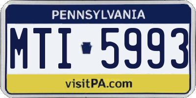 PA license plate MTI5993