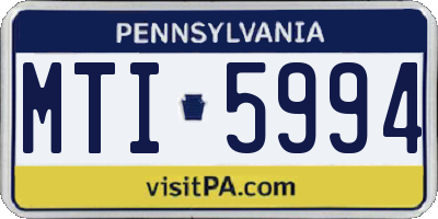 PA license plate MTI5994