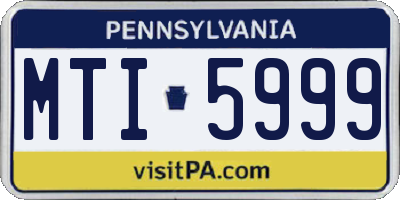 PA license plate MTI5999