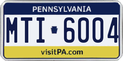 PA license plate MTI6004