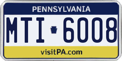 PA license plate MTI6008