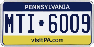 PA license plate MTI6009