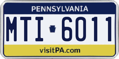 PA license plate MTI6011