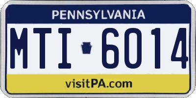 PA license plate MTI6014