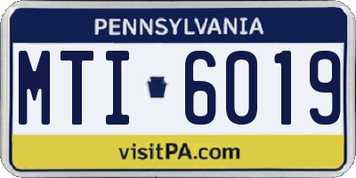 PA license plate MTI6019
