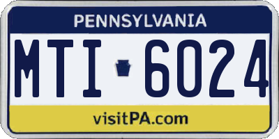 PA license plate MTI6024