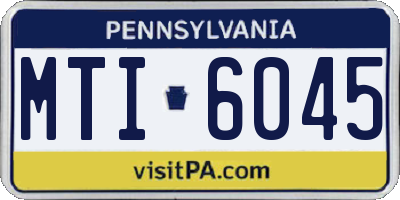 PA license plate MTI6045